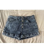 Forever 21 Los Angeles Women’s Button Fly Blue Marbled Denim Shorts Size 31 - $21.94 CAD