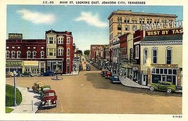 1940&#39;s Main St., looking east, Johnson City, Tennessee - £3.89 GBP