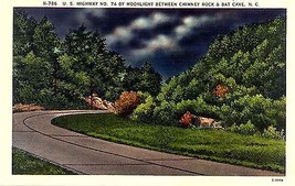 1940&#39;s Highway 74 at Chimney Rock &amp; Bat Cave, N.C. - $3.95