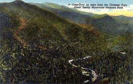 1940&#39;s Loop-Over seen from Chimney Tops, Tennessee - £3.08 GBP