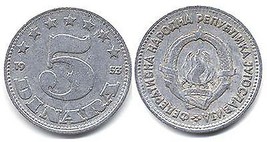 1953 Yugoslavia 5 Dinara - Fine - £2.30 GBP