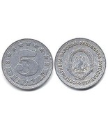 1953 Yugoslavia 5 Dinara - Fine - £2.35 GBP