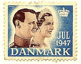 1947 Denmark Julen Christmas Seal - £0.77 GBP