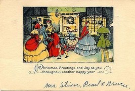 1930&#39;s Christmas &quot;Toystore Shoppers&quot; - £3.87 GBP