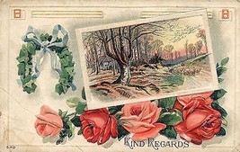 1910&#39;s S. Bergman #540 &quot;Roses &amp; Horseshoe Scenic&quot; - £1.55 GBP
