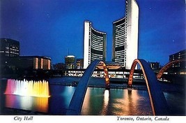 1976 Toronto, Ontario, Canada - City Hall, at night - £2.32 GBP