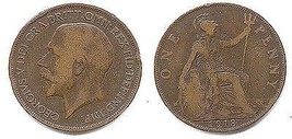 1918 George V One Penny - G - £3.89 GBP