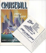 1990 &quot;Spirit of Puget Sound&quot; Cruisebill &amp; cocktail napkin - £4.75 GBP
