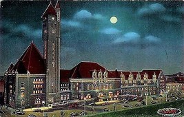 1942 Union Station, at night, St. Louis, Missouri - £4.67 GBP