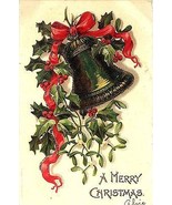 1906 P. Sander cr. glitter embossed &quot;Christmas Bell&quot; - £3.89 GBP