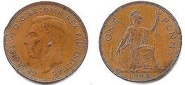 1948 George VI One Penny - VF+ - $2.95