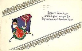 1928 #158 Christmas &quot;Sincere Greetings&quot; - £1.53 GBP