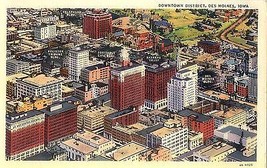 1940&#39;s Aerial view of Downtown Des Moines, Iowa - £4.65 GBP