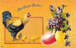 1910 &quot;Best Easter Wishes&quot; Rooster #743 - £3.15 GBP
