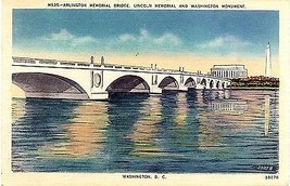 1940's Arlington Memorial Bridge, Washington D.C. - £4.70 GBP