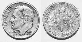 1953-S Roosevelt Silver Dime - Very Fine- - $5.89