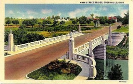1940&#39;s Main Street Bridge, Greenville, Ohio - £6.19 GBP