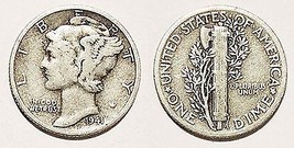1941 Mercury Silver Dime - Fine+ - £4.68 GBP