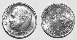 1964-D Roosevelt Silver Dime - Almost Uncirculated - $4.90
