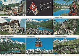 1971 Greetings from St. Moritz, Switzerland - 8 views! - £3.12 GBP