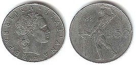 1955 Italy 50 Lira - Fine+ - $3.91