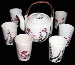 1950’s Japanese Ceremonial Cherry Blossom Teapot and Six Cups - £31.10 GBP