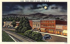1930&#39;s Trade Street at night, Tryon, North Carolina - £5.41 GBP