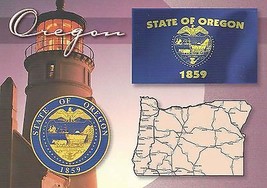 1980&#39;s State of Oregon seal and map card - £2.30 GBP