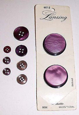 Primary image for Mixed Lot of Purple Buttons - Lansing - Holland made