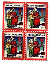 1932 Block of 4 Christmas Seals (upper-left corner) - £2.89 GBP