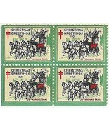 1931 Block of 4 Christmas Seals (lower-left corner) - £2.96 GBP