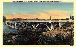 1940&#39;s Jefferson Davis Highway Bridge over Congaree River, South Carolina - £4.74 GBP