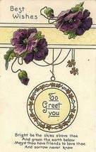 1910&#39;s Best Wishes &quot;To Greet You&quot; verse card #892 - £3.08 GBP