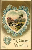 1909 Davidson Bros. tm. #167 &quot;Valentine Heart Scenic&quot; - £3.87 GBP