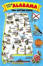 1980&#39;s Alabama Map card - &quot;The Cotton State&quot; - £3.09 GBP