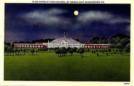 1940&#39;s Handley High School, at night, Winchester, VA. - £3.13 GBP