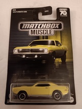 Matchbox 2023 Matchbox Muscle 06/06 Yellow 1970 Plymouth Cuda Mint On Card - £11.71 GBP