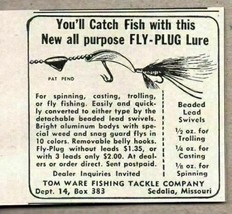 1958 Print Ad Fly Plug Fishing Lures Tom Ware Tackle Co Sedalia,MO - $8.72