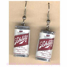 Funky Mini Schlitz Beer Cans Earrings Sports Bar Drink Brewery Party Dad Jewelry - £5.38 GBP