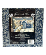 Savannah Home Darjeeling Euro Sham 26&quot; x 26&quot; 100% Cotton Blue Ruffle Tri... - £29.32 GBP