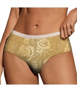 Gold Rose Flowers Panties for Women Lace Briefs Soft Ladies Hipster Unde... - $254.58 MXN