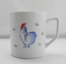 BIA Cordon Bleu Handpainted Blue Rooster White Mug - C. Steel Collection - £7.60 GBP