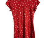 West Coast Love Dress Womens M Red Floral Cap Sleeve Round Neck Pullover... - $12.34