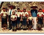 San Blas Indiano Chiefs W Famiglie Panama Cromo Cartolina U8 - £3.17 GBP