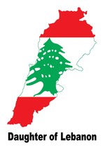 Daughter of Lebanon Lebanese Country Map Flag Poster High Quality Print - £5.51 GBP+