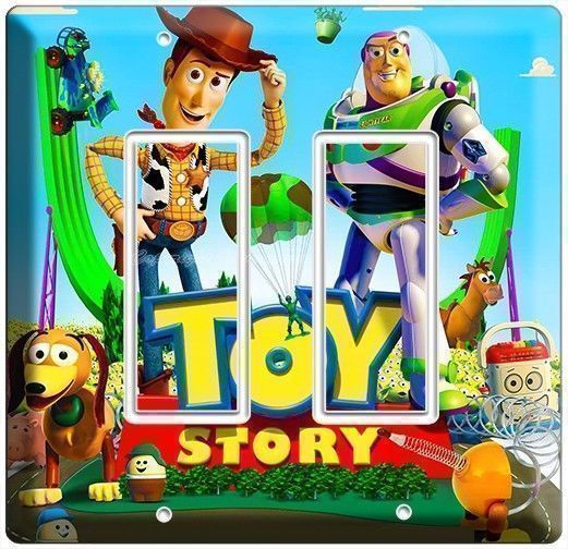 DISNEY TOY STORY 3 WOODY BUZZ DOUBLE GFI LIGHT SWITCH COVER PLATE BOY ROOM DECOR