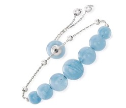 Ross-Simons 28.45 ct. t.w. Aquamarine Bead Graduated Bolo in - £201.37 GBP