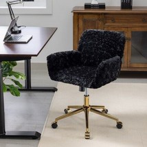 Adjustable Desk Chair Swivel Office Chair,Vanity Chair(Black) - £100.34 GBP