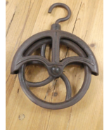 Rustic Cast Iron Hanging Cable Pulley Wheel Hook Farmhouse Country Home ... - $760.11 MXN