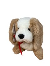 Accent International Brown and White long Earred Puppy Dog Plush 7 in Vtg Rare - £14.48 GBP